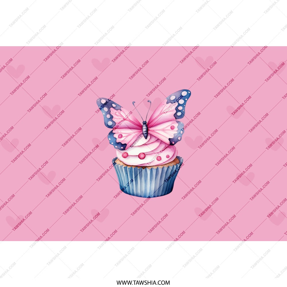 Butterfly Cupcake Tumbler, Pink Tumbler, Cute Tumbler, Gift for Her, Birthday Gift, Stainless Steel Tumbler - Tawshia