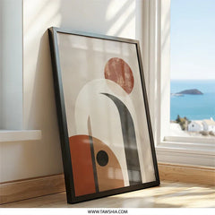 Abstract Shapes Wall Art, Minimalist Art Print, Geometric Art, Circle Arch Shapes, Modern Wall Decor, Unique Wall Hanging, Home Decor - Tawshia