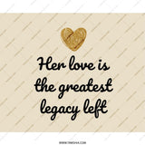 Her Love Legacy Mouse Pad, Gold Heart Mousepad, Office Desk Decor, Mother's Day Gift, Inspirational Quote Mousepad - Tawshia