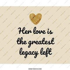 Her Love Legacy Mouse Pad, Gold Heart Mousepad, Office Desk Decor, Mother's Day Gift, Inspirational Quote Mousepad - Tawshia