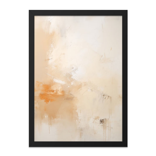 Abstract Wall Art Print, Neutral Tones Painting, Modern Art Decor, Beige and Orange Abstract, Contemporary Artwork, Framed Wall Art - Tawshia