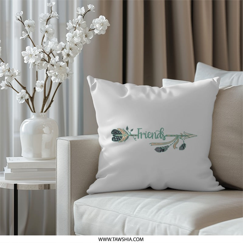 Best Friends Arrow Pillow, Friendship Gift Idea, Decorative Throw Pillow, Modern Home Decor, Couch Pillow, Unique Pillows - Tawshia