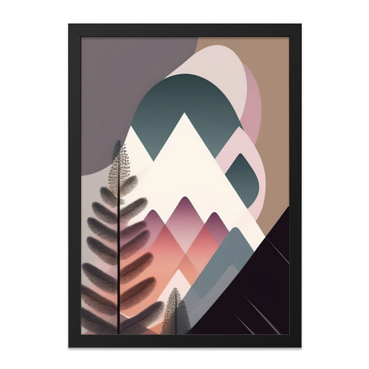 Abstract Mountain Wall Art, Minimalist Geometric Landscape, Modern Home Decor, Scandinavian Print, Pastel Color Art - Tawshia