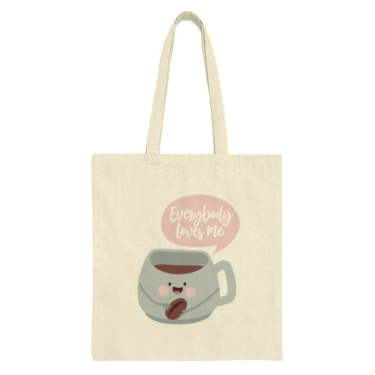 Everybody Loves Me Coffee Tote Bag, Cute Coffee Cup Design, Coffee Lover Gift Idea, Unique Graphic Tote, Everyday Use Bag - Tawshia