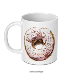 Donut Mug, Sprinkled Donut, Foodie Gift, Sweet Treat Mug, Dessert Lover Gift, Coffee Mug, Donut Lover Present, Ceramic Mug - Tawshia