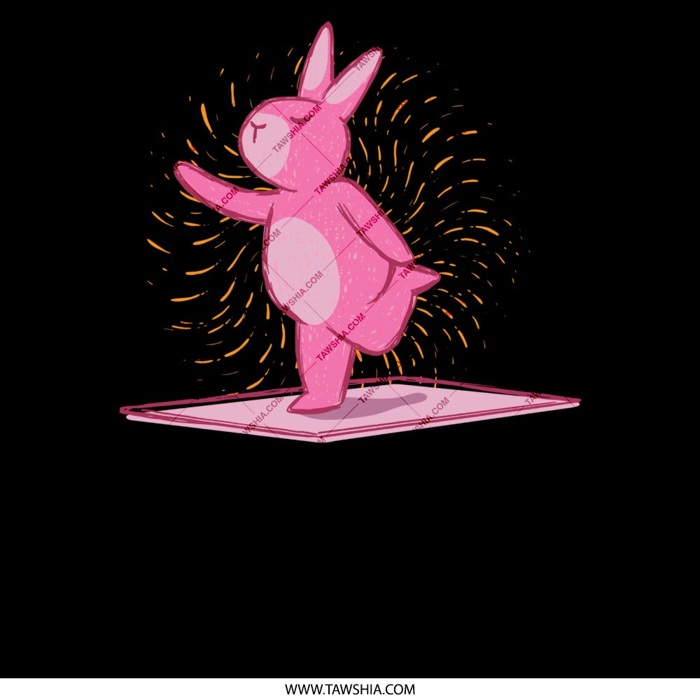Pink Bunny Stretching Animated Artwork Product Type