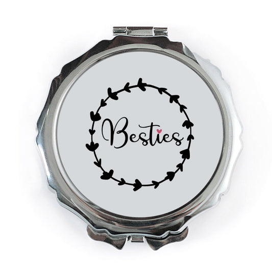 Besties Pocket Mirror, Friend Gift, Best Friend, Cute Compact Mirror, Gift for Her, Birthday Gift, Best Friend Ever - Tawshia