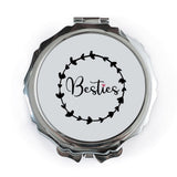 Besties Pocket Mirror, Friend Gift, Best Friend, Cute Compact Mirror, Gift for Her, Birthday Gift, Best Friend Ever - Tawshia
