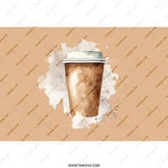 Coffee Cup Tumbler, Watercolor Style Tumbler, Gift For Coffee Lovers, Drinkware for Home, Personalized Tumbler, Hot and Cold Drinks - Tawshia