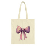 Sparkly Bow Tote Bag, Pink Purple Glitter Bow Shopping Bag, Cute Gift Bag, Everyday Carryall, Stylish Tote - Tawshia