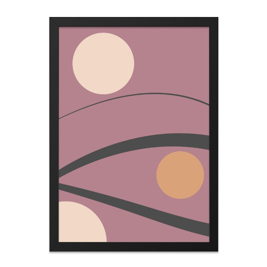 Modern Abstract Wall Art, Geometric Shapes Print, Minimalist Home Decor, Circle Art, Contemporary Artwork, Pink Mauve Wall Decor - Tawshia