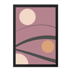 Modern Abstract Wall Art, Geometric Shapes Print, Minimalist Home Decor, Circle Art, Contemporary Artwork, Pink Mauve Wall Decor - Tawshia