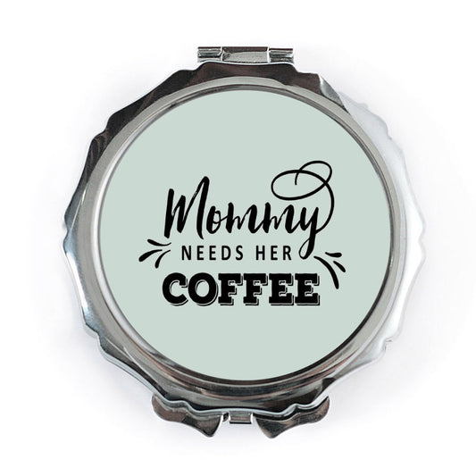 Mommy Needs Coffee Pocket Mirror, Gift For Mom, Cute Mom Mirror, Mother's Day Present, Mom Life, Coffee Lover Gift, Mom Accessories - Tawshia