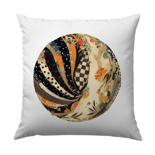 Abstract Floral Pillow, Polka Dot Stripe Cushion, Unique Pattern Throw Pillow, Modern Home Decor Pillows, Decorative Couch Pillow - Tawshia