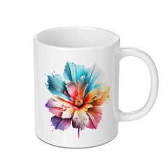 Watercolor Floral Mug, Rainbow Flower Coffee Mug, Artistic Flower Mug, Beautiful Flower Mug, Gift For Her, Flower Lover Gift, Mug For Tea - Tawshia