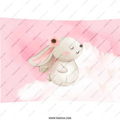 Cute Bunny Pillow, Flower Crown Rabbit, Pastel Nursery Decor, Baby Girl Pillow, Kids Room Decor, Bunny Rabbit Pillow, Easter Pillow - Tawshia