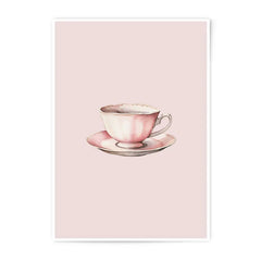 Pink Teacup Photographic Prints, Delicate China Art Print, Pastel Kitchen Decor, Feminine Wall Art, Home Decor Photographic Prints - Tawshia