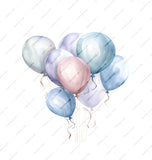 Pastel Blue and Pink Party Balloons Decorative product