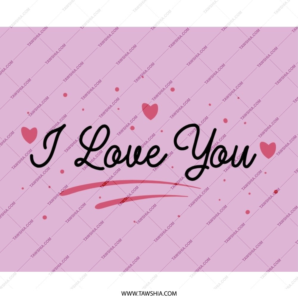 I Love You Mouse Pad, Valentine's Day Gift, Pink Mousepad, Cute Office Decor, Heart Mouse Mat, Unique Gift, Mousepad For Her, Desk Accessory - Tawshia