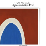 Abstract Art Photographic Prints, Minimalist Wall Decor, Blue Oval Art Print, Contemporary Fine Art, Red and Blue Artwork, Home Decor - Tawshia