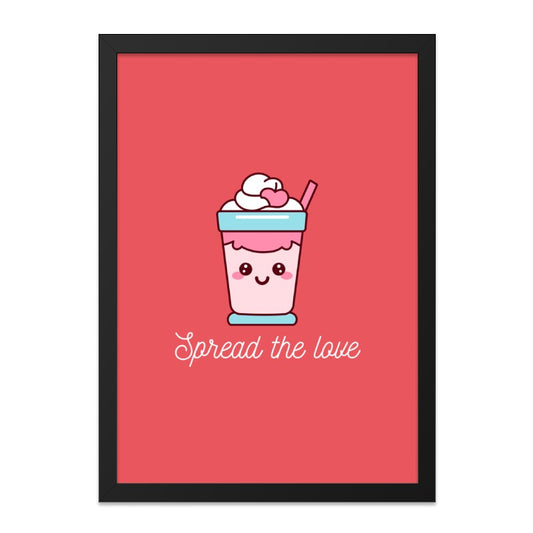 Kawaii Smoothie Wall Art, Spread the Love Print, Cute Food Illustration, Pink Decor, Inspirational Art, Home Decor, Gift Idea - Tawshia