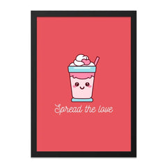 Kawaii Smoothie Wall Art, Spread the Love Print, Cute Food Illustration, Pink Decor, Inspirational Art, Home Decor, Gift Idea - Tawshia