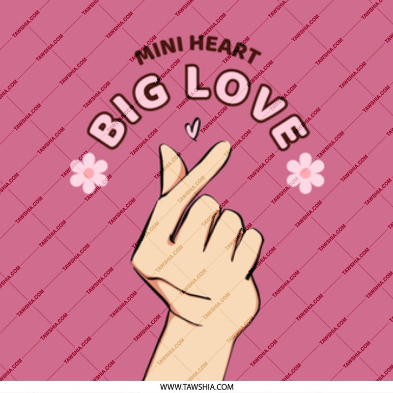 Mini Heart Big Love Mug, Finger Heart Mug, Kpop Inspired Mug, Trendy Pink Mug, Cute Coffee Mug, Gift Idea - Tawshia