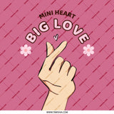 Mini Heart Big Love Mug, Finger Heart Mug, Kpop Inspired Mug, Trendy Pink Mug, Cute Coffee Mug, Gift Idea - Tawshia