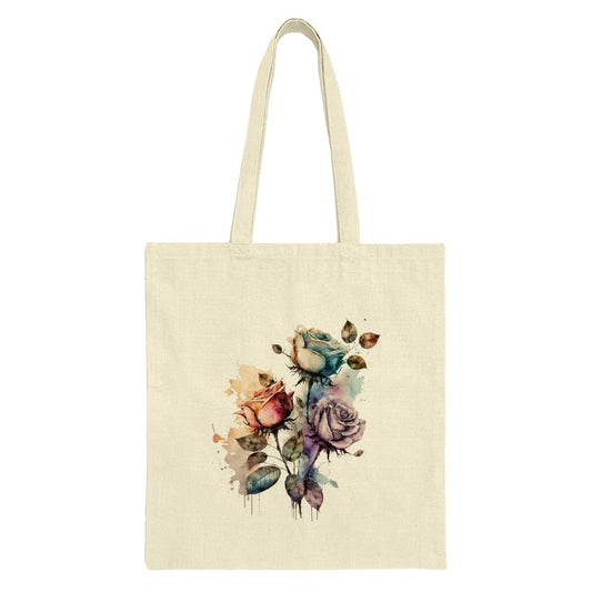 Watercolor Roses Tote Bag, Floral Design Tote, Artistic Shopping Bag, Elegant Flower Bag, Gift for Her, Stylish Grocery Tote Bag - Tawshia