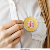 Lemon Cake Pinback Button, Cute Food Button, Dessert Lover, Baker Gift, Watercolor Art, Yummy Cake, Sweet Treat Button, Party Favor - Tawshia