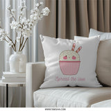 Cute Cupcake Pillow, Kawaii Dessert Throw Pillow, Spread the Love Decor, Whimsical Home Accent, Sweet Treat Cushion, Pastel Nursery Pillow - Tawshia