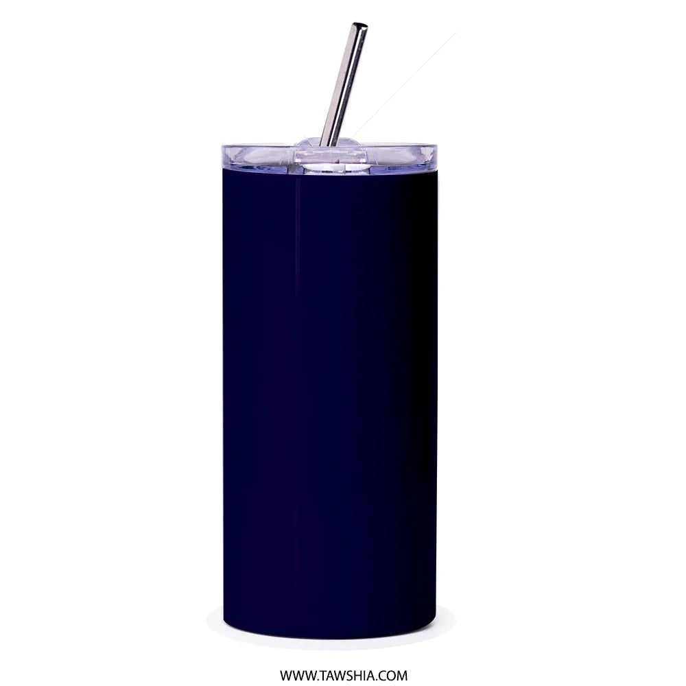Elegant Tall Dark Blue Stainless Steel Tumbler product
