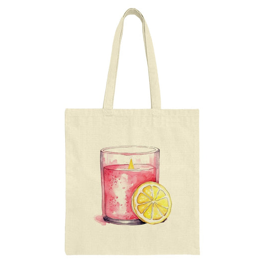 Lemon Candle Tote Bag, Watercolor Design, Stylish Tote, Everyday Bag, Gift for Her, Unique Bag, Trendy Tote Bag - Tawshia