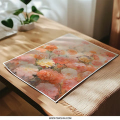 Floral Photographic Print, Garden Flowers Art, Peach Blossom Decor, Springtime Bouquet Print, Romantic Floral Wall Art, Botanical Wall Art - Tawshia