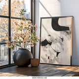 Abstract Art Print Wall Art, Black and White Modern Art, Minimalist Painting Poster, Contemporary Wall Decor, Unique Home Gift Idea - Tawshia