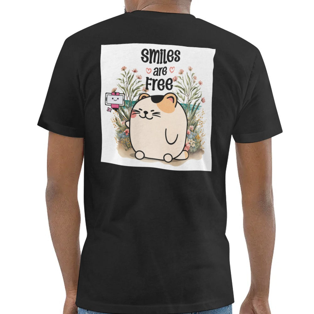 Smiles Are Free Cute Cat Graphic Printed T-shirt product