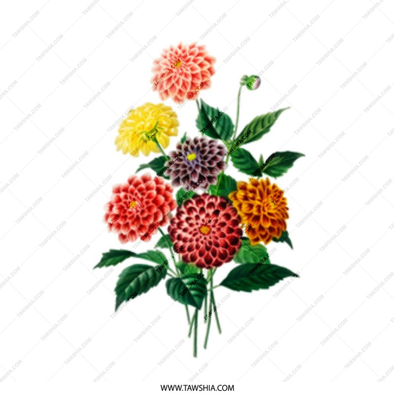 Dahlia Flower Bouquet Mug, Floral Mug, Garden Flower Mug, Botanical Mug, Colorful Flower Mug, Gift for Gardener, Coffee Mug, Tea Mug - Tawshia