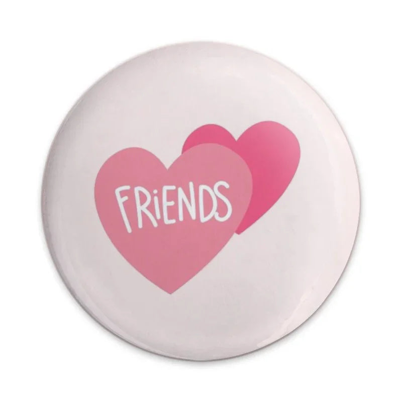 Best Friends Pinback Button, Friendship Hearts Pin, Cute BFF Gift, Matching Buttons, Friendship Jewelry, Pink Heart Pinback Buttons - Tawshia