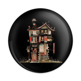Whimsical House Pinback Button, Quirky Home Badge, Unique Architecture, Colorful Building Art, Novelty Gift, Statement Piece - Tawshia