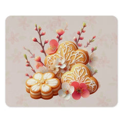 Floral Cookie MousePad, Cute Food Art, Kawaii Desk Decor, Pretty PC Gaming Mat, Office Gift, Unique Computer Accessories, Gamer Gift - Tawshia