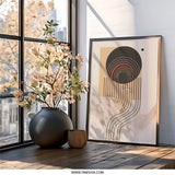 Abstract Geometric Wall Art, Modern Shapes Print, Minimalist Home Decor, Circle and Lines Artwork, Contemporary Art Poster - Tawshia