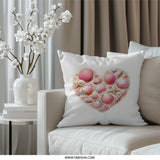Seashell Heart Pillow, Beach House Decor, Coastal Throw Pillow, Ocean Lover Gift, Nautical Home Decor, Beach Theme Pillow - Tawshia