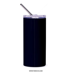 Sleek Black Tumbler With Straw Insulated Beverage Product