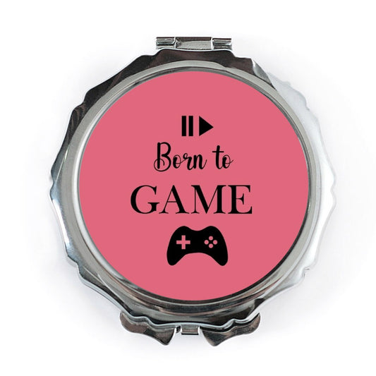 Born To Game Pocket Mirror, Gamer Girl Gift, Video Game Lover Present, Cute Compact Mirror, Gift For Her, Gaming Accessories - Tawshia