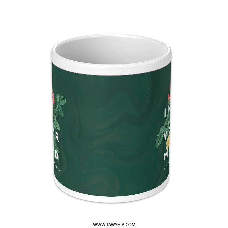 Inspirational Green Mug with Floral Design product type