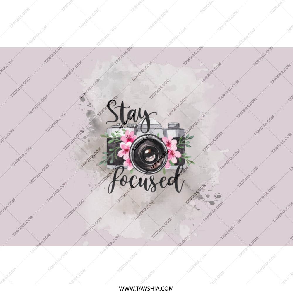Stay Focused Camera Tumbler, Floral Camera Design, Photographer Gift, Photography Lover, Inspirational Tumbler, Tumbler for Her, Gift Ideas - Tawshia