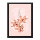 Floral Wall Art Print, Peach Flower Poster, Modern Botanical Wall Decor, Minimalist Home Art, Spring Flower Illustration, Housewarming Gift - Tawshia