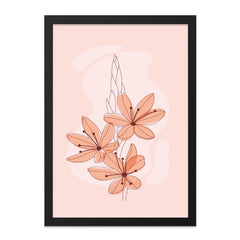 Floral Wall Art Print, Peach Flower Poster, Modern Botanical Wall Decor, Minimalist Home Art, Spring Flower Illustration, Housewarming Gift - Tawshia