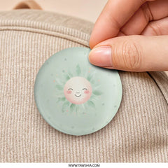 Cute Sun Pinback, Smiling Sun Button, Floral Pinback, Aesthetic Pin, Kawaii Pin, Pastel Pin, Kids Pin, Trendy Gift, Button Pinback - Tawshia