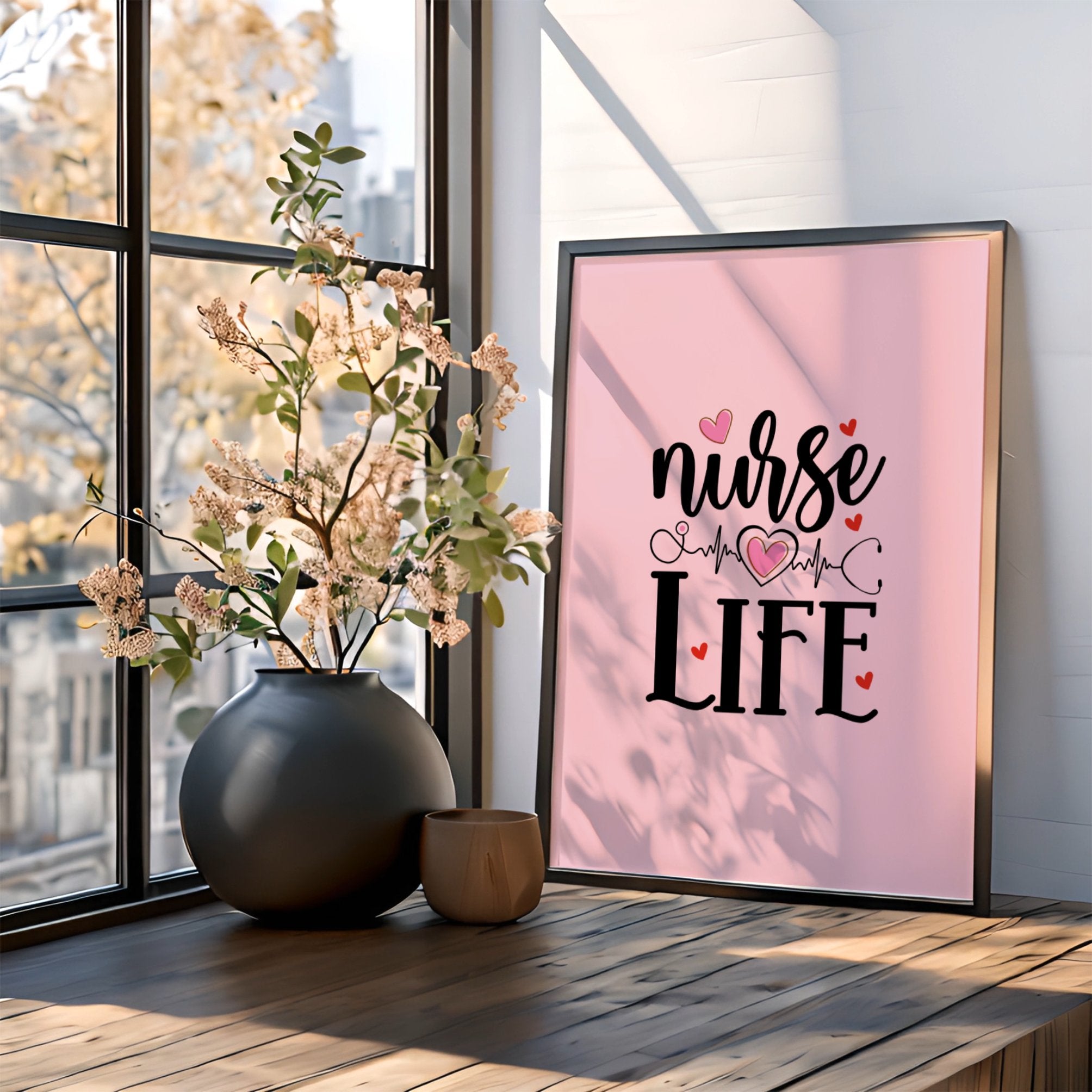 Nurse Life Heartbeat Wall Art Home Decor product